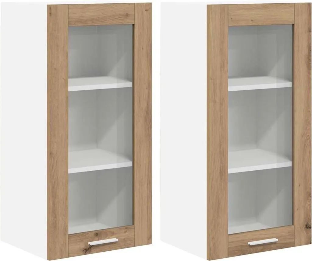 SYFAX™ Set 2 Armadi Pensili Rovere Artigianale 40x31x80cm | Offerta