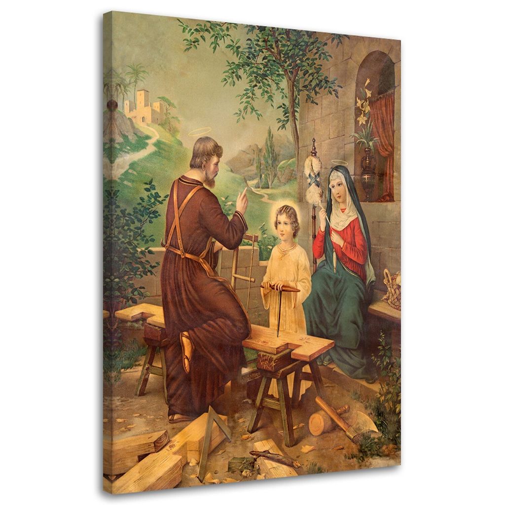 Leinwandbild heilige familie 70x100 cm Feeby farbe wandbild bereit zum aufhängen