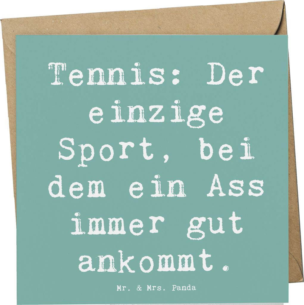 Mr. & Mrs. Panda Glückwunschkarte Spruch Tennis Ass - Meeresbrise - Geschenk, im, Grußkarte, Humor, faltkarte, Klappkarte, Aufschlag, Tennisliebh...