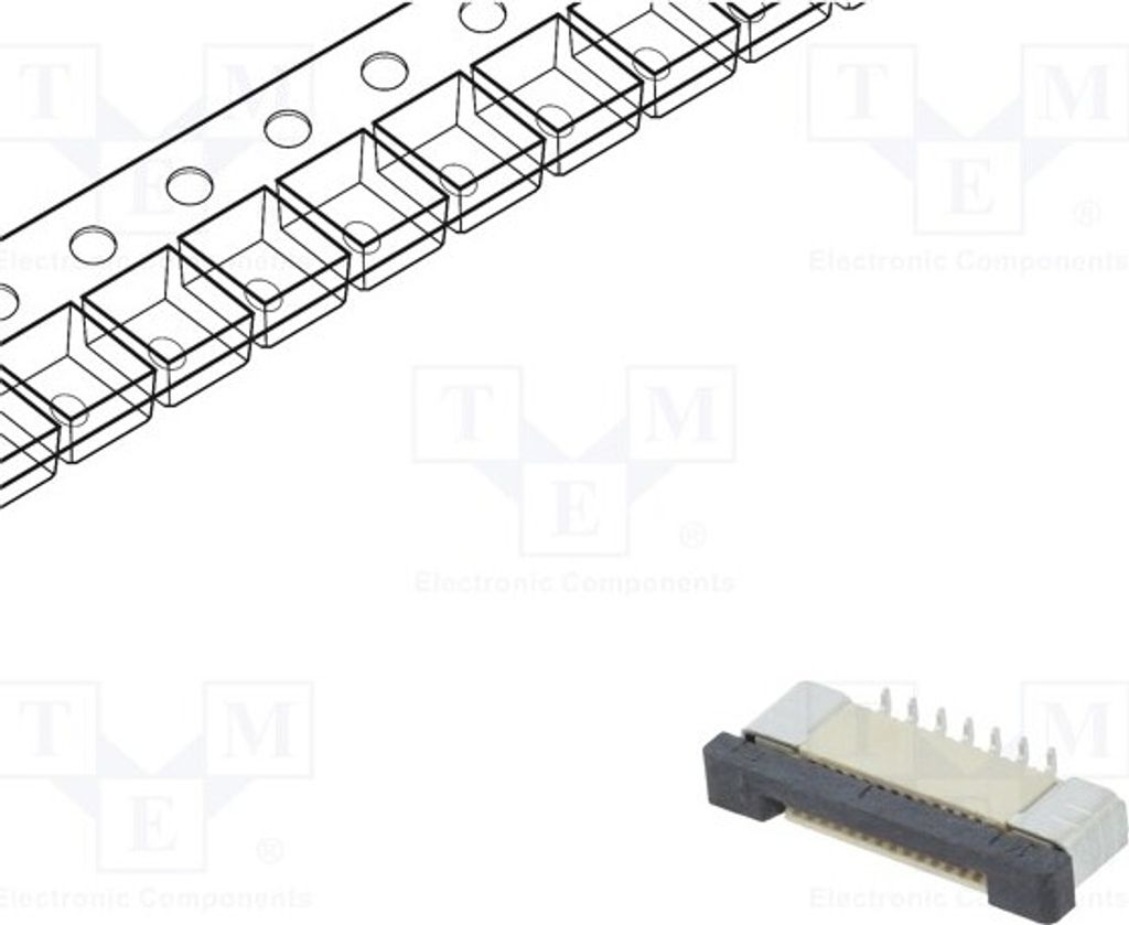 5x Steckverbinder: FFC (FPC) ZIF 500mA vertikal PIN: 14 30mΩ DS1020-08-14VBT11-R