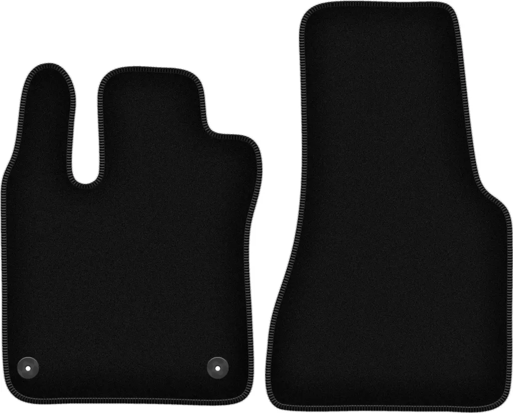 Wielganizator Tappetini anteriori in velluto per Smart Fortwo III (2014-2020, hatchback) neri, set 2 pz, con fissaggi