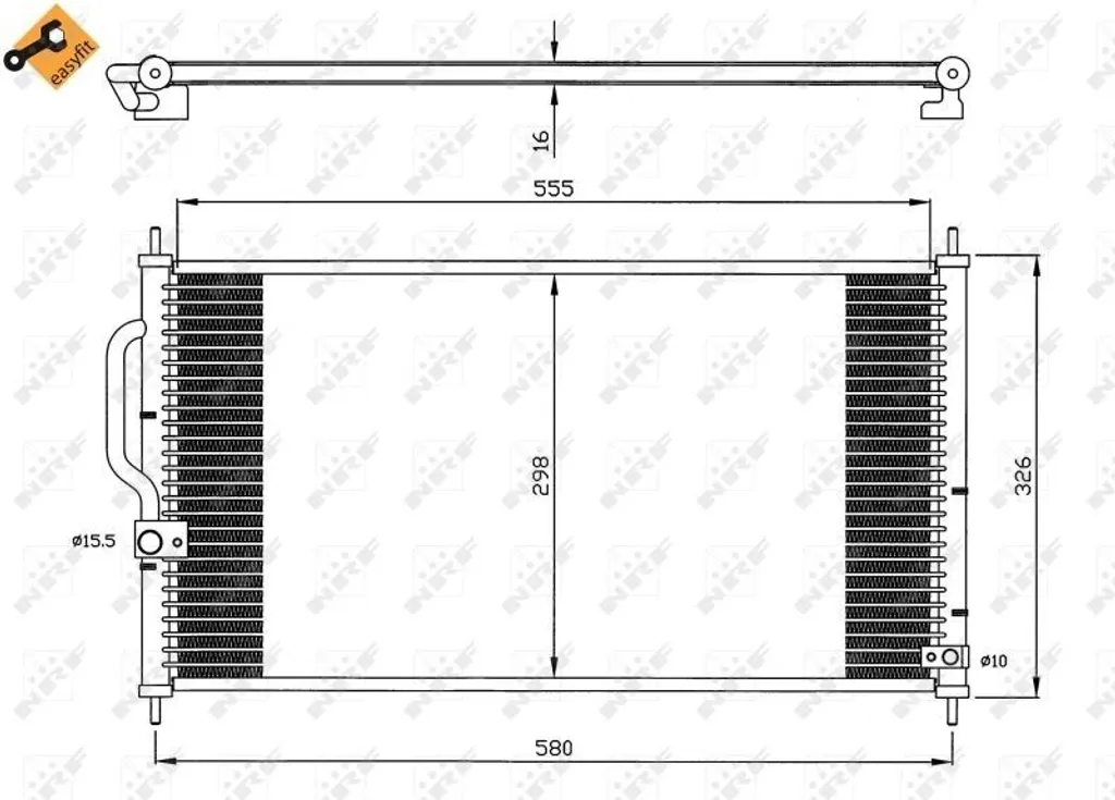 Condenseur clim alu NRF 35627 pour Honda Integra et CR-V RD