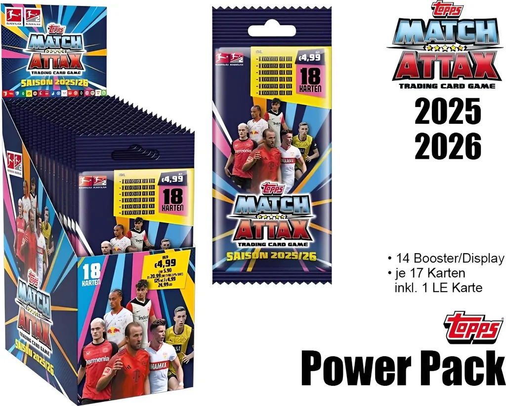 Topps Match Attax Bundesliga 2025/26 Power Display Cartes Brillantes