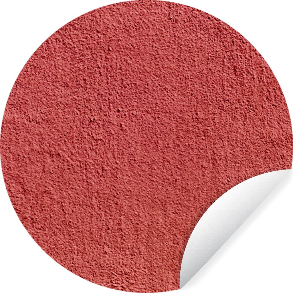MuchoWow Runde Wandtattoo - Wandsticker Tapete Aufkleber Beton - Wand - Rot Ø 100 cm Selbstklebend und Repositionierbar - Wandaufkleber - Kreis ...
