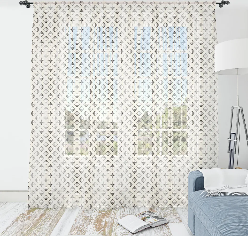 ABAKUHAUS Arazzo astratto, rappresentazione schematica Motivi geometrici simmetrici e stilizzati, soggiorno camera da letto tessuto in raso setoso, 220 cm x 274 cm, sigillo marrone color guscio d'uovo