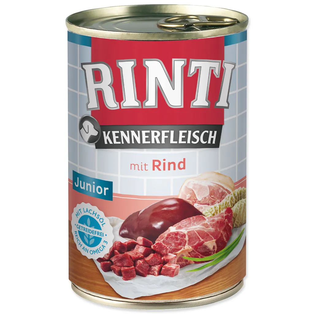 Rinti Viande de Connaisseur Junior Bœuf Écaille 400g x12 pour Chiot