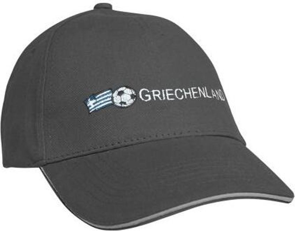 Baseballcap mit Einstickung Griechenland 68066 versch. Farben Color - grau