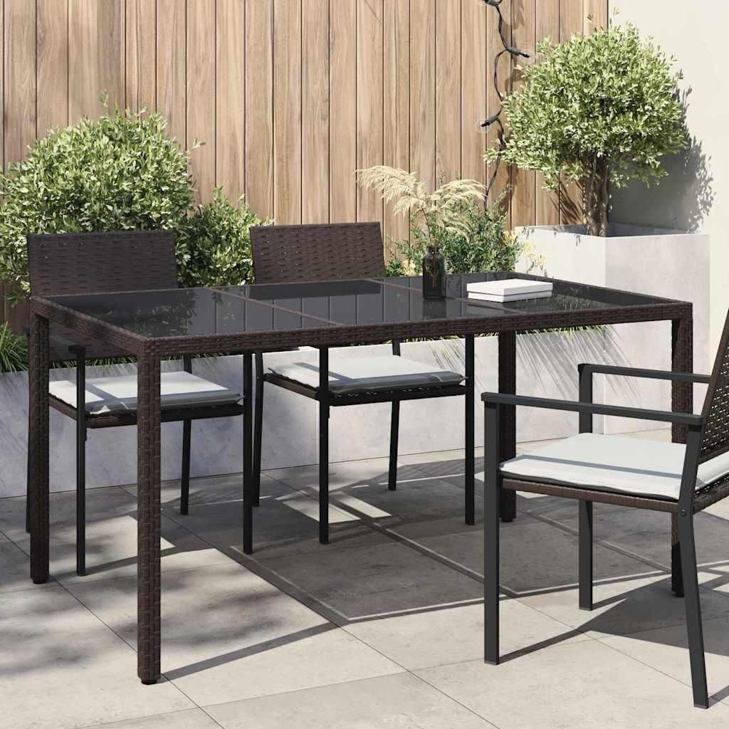 Möbel Gartentisch Braun 150 x 90 x 75 cm Poly-Rattan - Gartentische CC1913