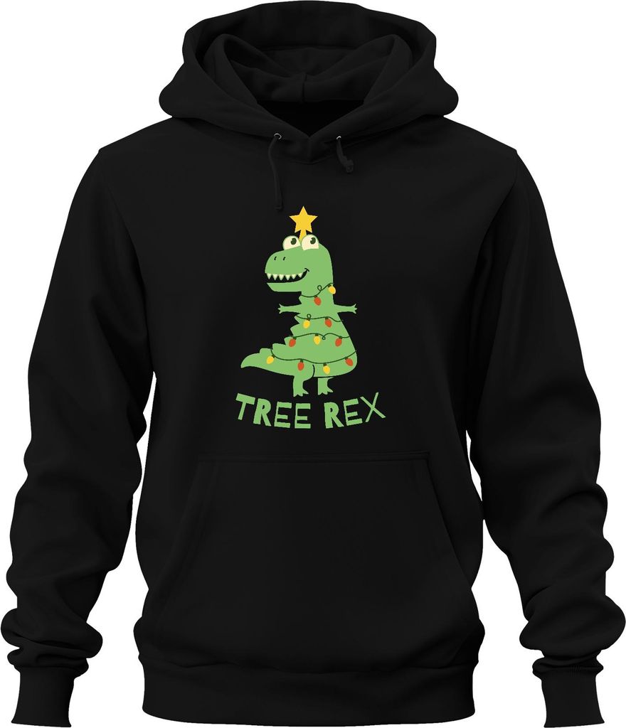 Tree Rex Weihnachtsbaum T-Rex - Weihnachten Weihnachtsgeschenk Christmas Uni Hoodie Kapuzenpullover, Schwarz, XXL