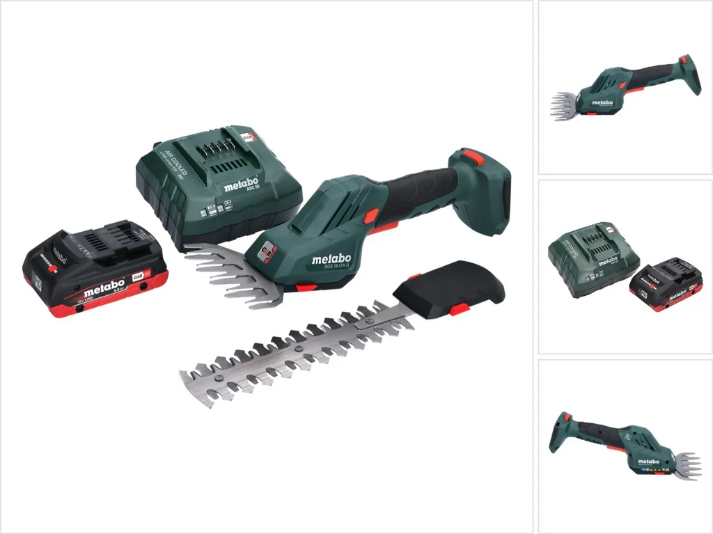 Metabo SGS 18 LTX Q Cisaille à herbe et buissons 18V - 4.0Ah et Chargeur
