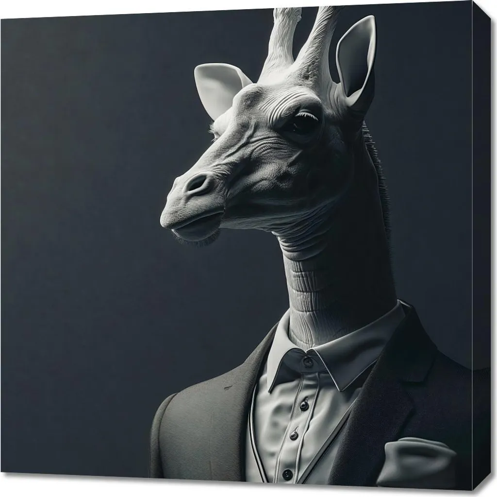 Wall Art Giraffa 70x70 cm | Quadro Canvas per Camera e Loft