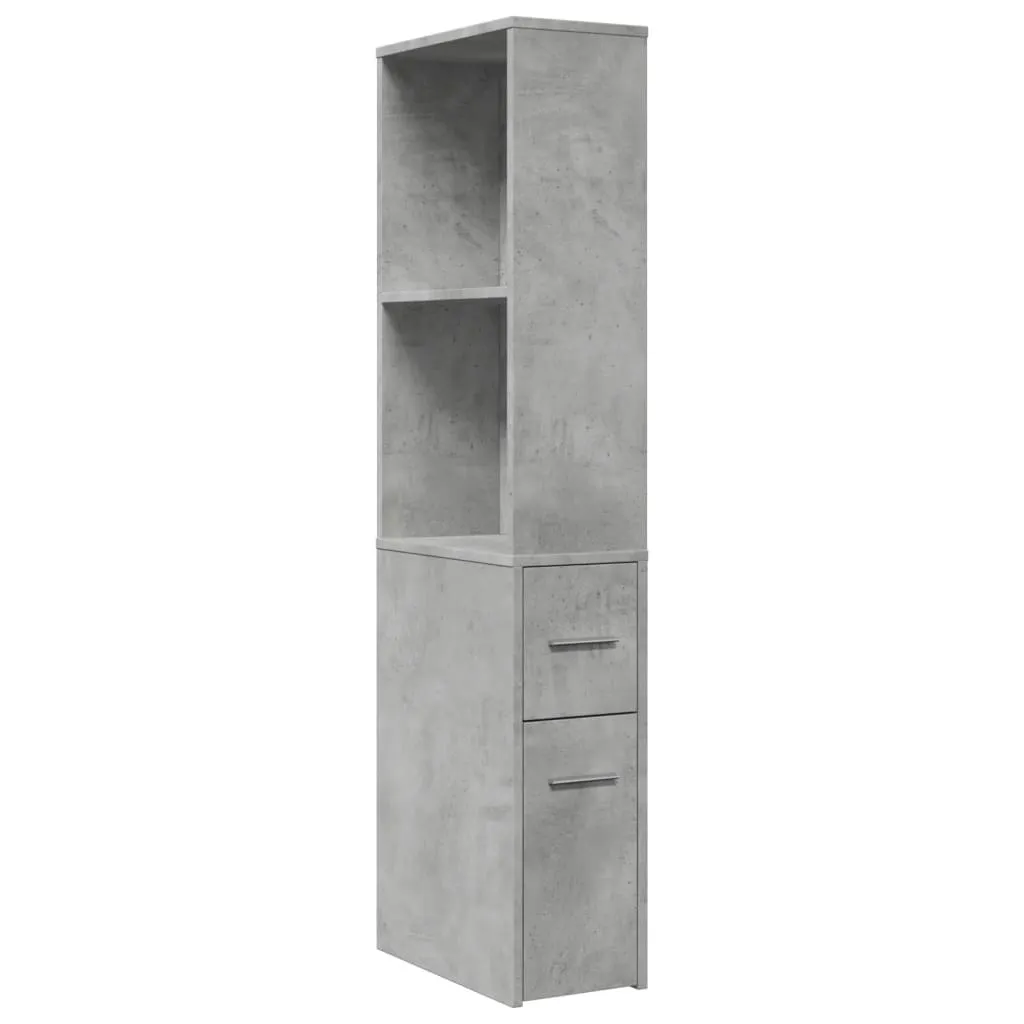 Mobiletto Salvaspazio vidaXL Grigio Cemento - Carrello Bagno con Ruote