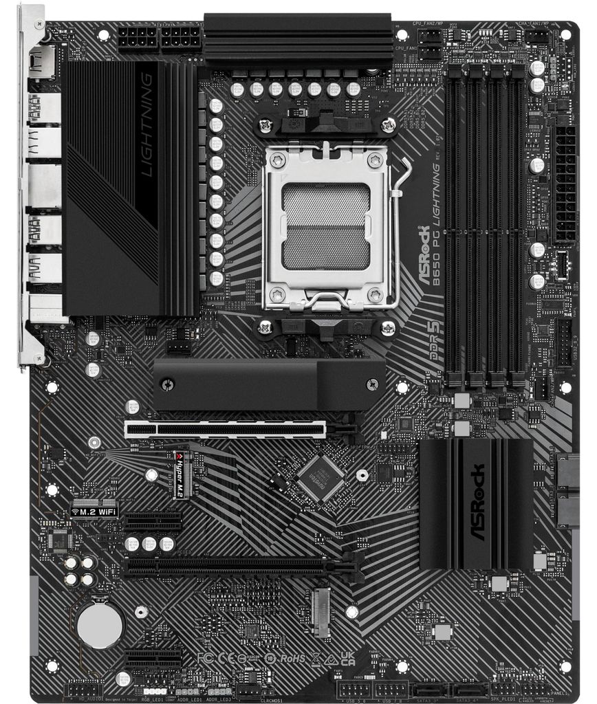 ASRock B650 PG Lightning - Motherboard - ATX - Socket AM5 - AMD B650 Chipsatz - USB-C 3.2 Gen 2x2, USB-C 3.2 Gen2, USB 3.2 Gen 1 - 2.5 Gigabit LAN ...