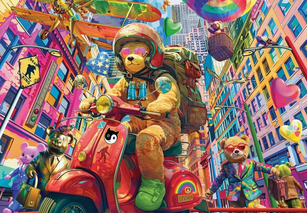 Alipson Puzzle Puzzle Teddy on the Go 1000 Teile bunt