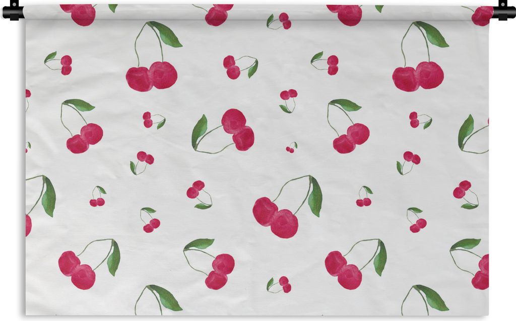 MuchoWow Wandteppich Wandbehang Kirschen - Aquarell - Entwurf 60x40 cm Tapisserie Dekoration Wandtuch - Wanddekorationen