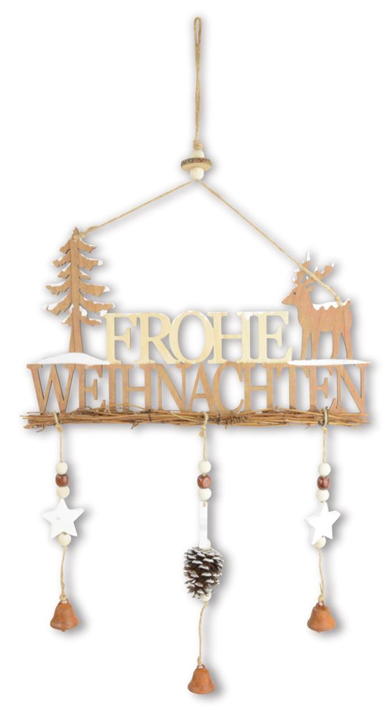 Schriftzug "Frohe Weihnachten" | Natur 29x40cm