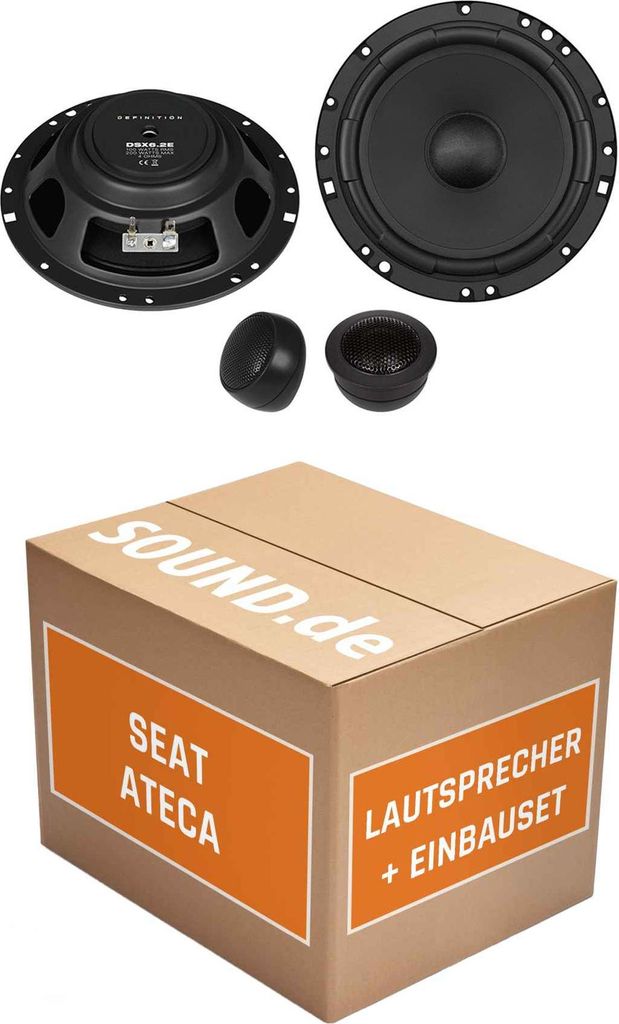 Lautsprecher Boxen Einbaupaket Front Crunch DSX6.2E passend für Seat Ateca | Set für zwei Türen