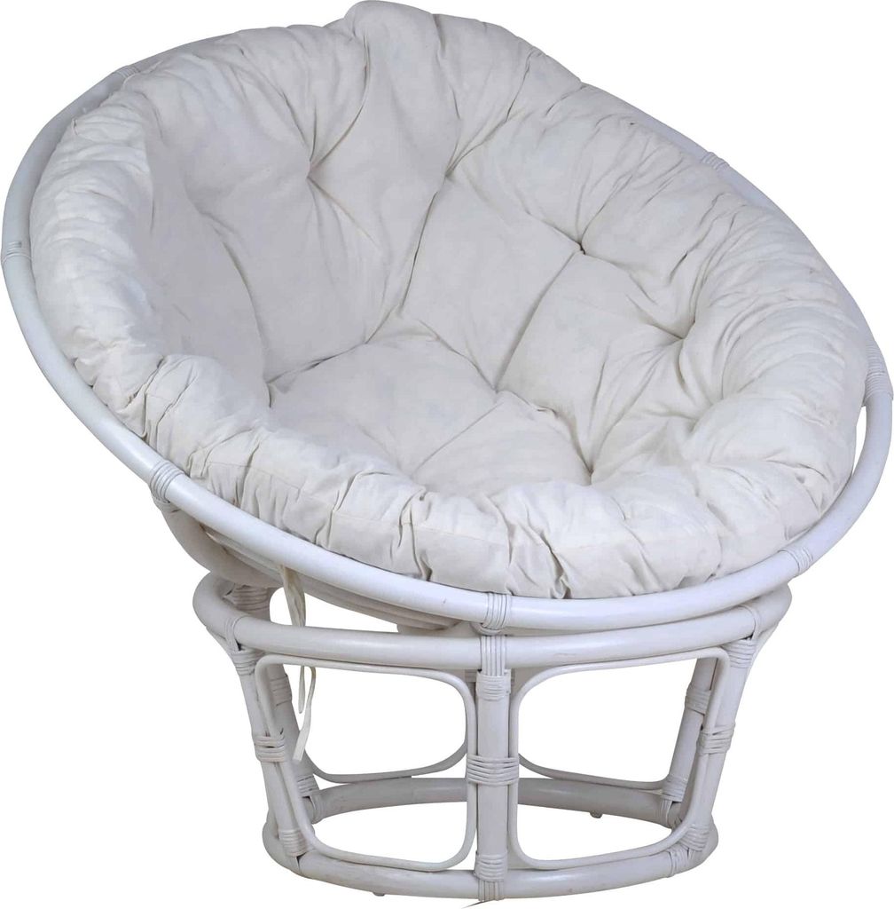 MiaMöbel Sessel 'Papasan' weiß, Ø 100 cm Produktbild 