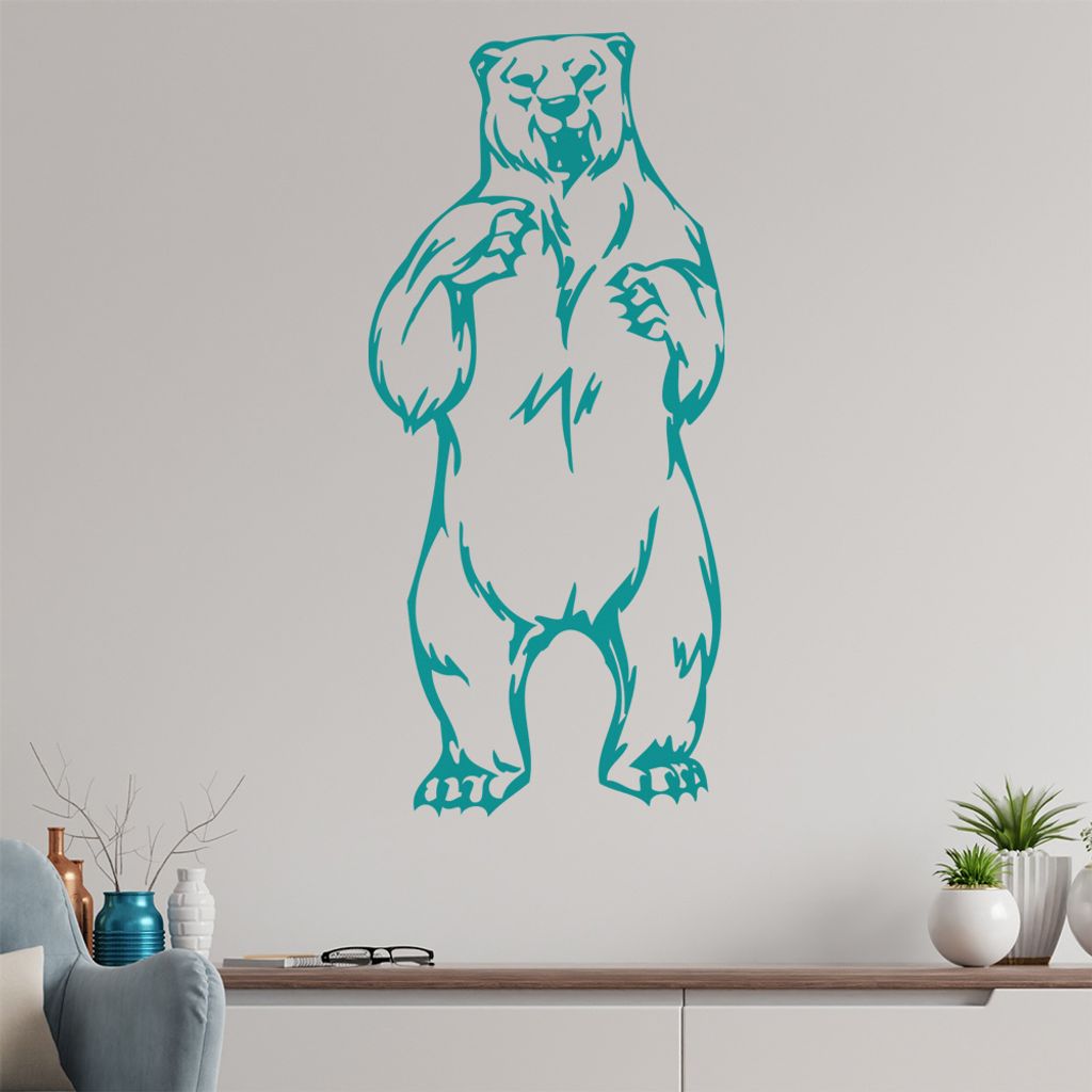 Bär Wandtattoo in 6 Größen - Wandaufkleber Wall Sticker - Dekoration, Küche, Wohnzimmer, Schlafzimmer, Badezimmer