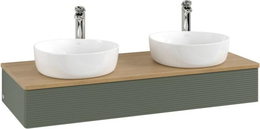 V&B Waschtischunterschrank mit Frontstruktur Antao 120x19x50cm, HL, WBP hon. Oa, le g. m La