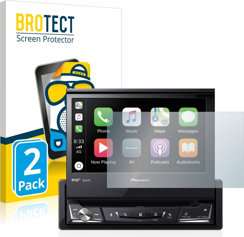 2x BROTECT Schutzfolie für Pioneer AVH-Z7200DAB Displayschutz Displayschutzfolie Folie Matt Entspiegelungsfolie