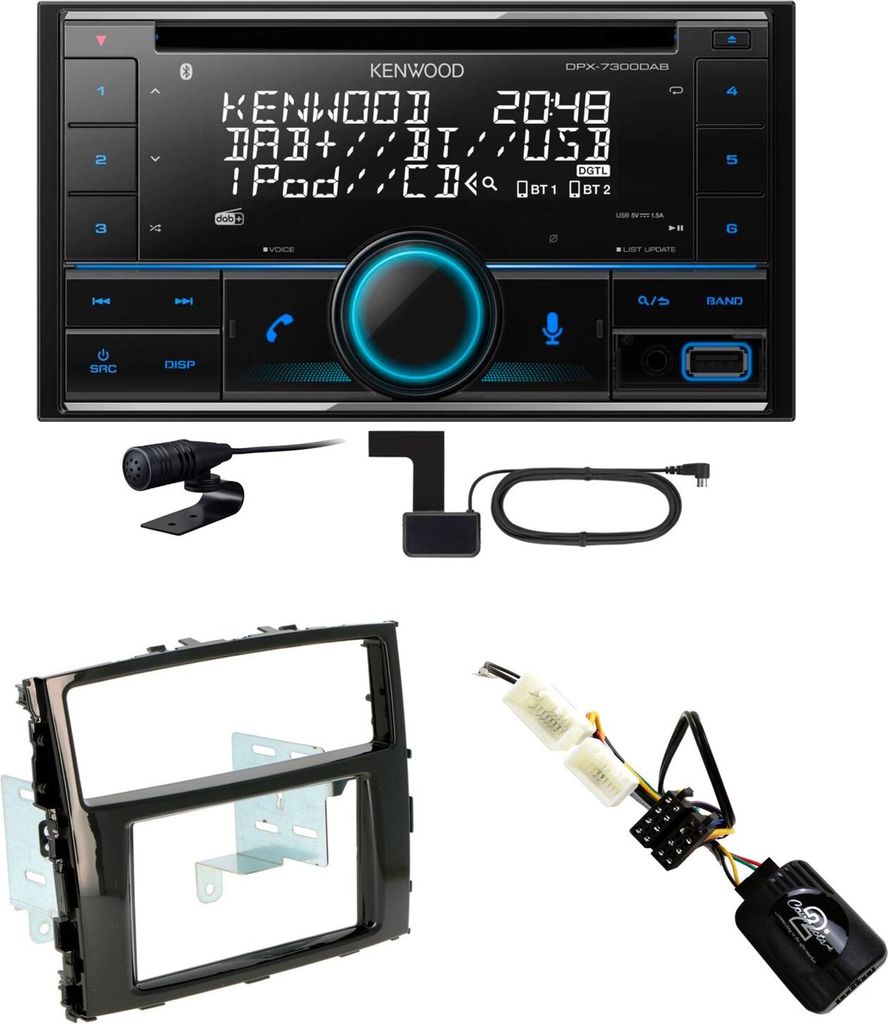 Kenwood DPX-7300DAB Bluetooth DAB CD USB Einbauset für Mitsubishi Pajero ab 2015