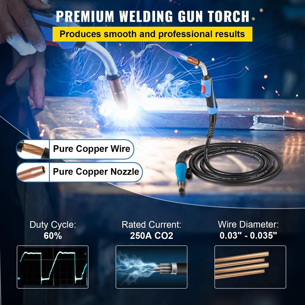Torche MIG 250 Amp Miller 169598 M25 robuste avec faisceau de 4,5m