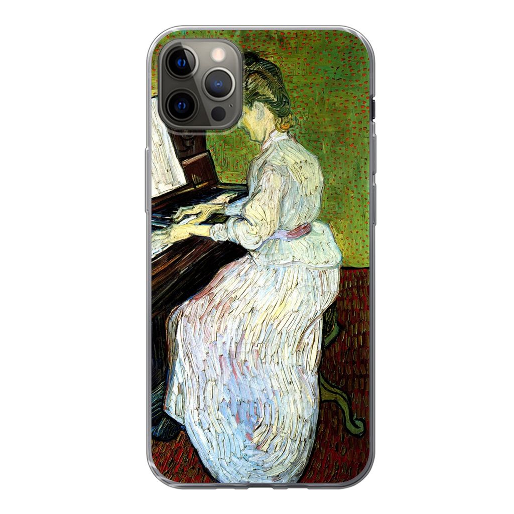 MuchoWow Handyhülle Schutzhülle Hülle für iPhone 13 Pro Max Marguerite Gachet am Klavier - Vincent van Gogh Silikon Softcase Handy Hülle - M...