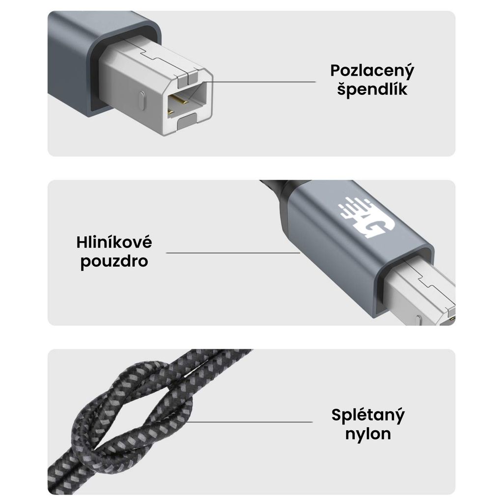 AdroitGoods Kabel Usb-A na Usb-B - Kabel k tiskárně - 3 Obrázek produktu 7