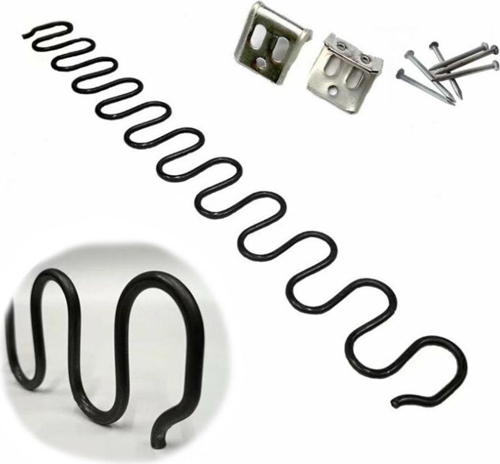 Gepolsterte Wellenfedern, gewölbte Federn, Flachfedern, kleine Ersatz-Zugfedern, 2-teiliges Set aus 50 cm Drahtdurchmesser