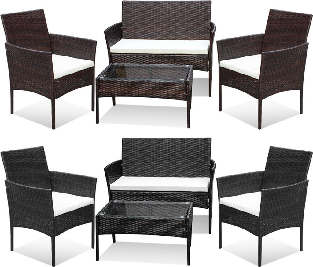 Jayseuw Set da salotto 4 pezzi Mobili da balcone Set da Immagine del prodotto 