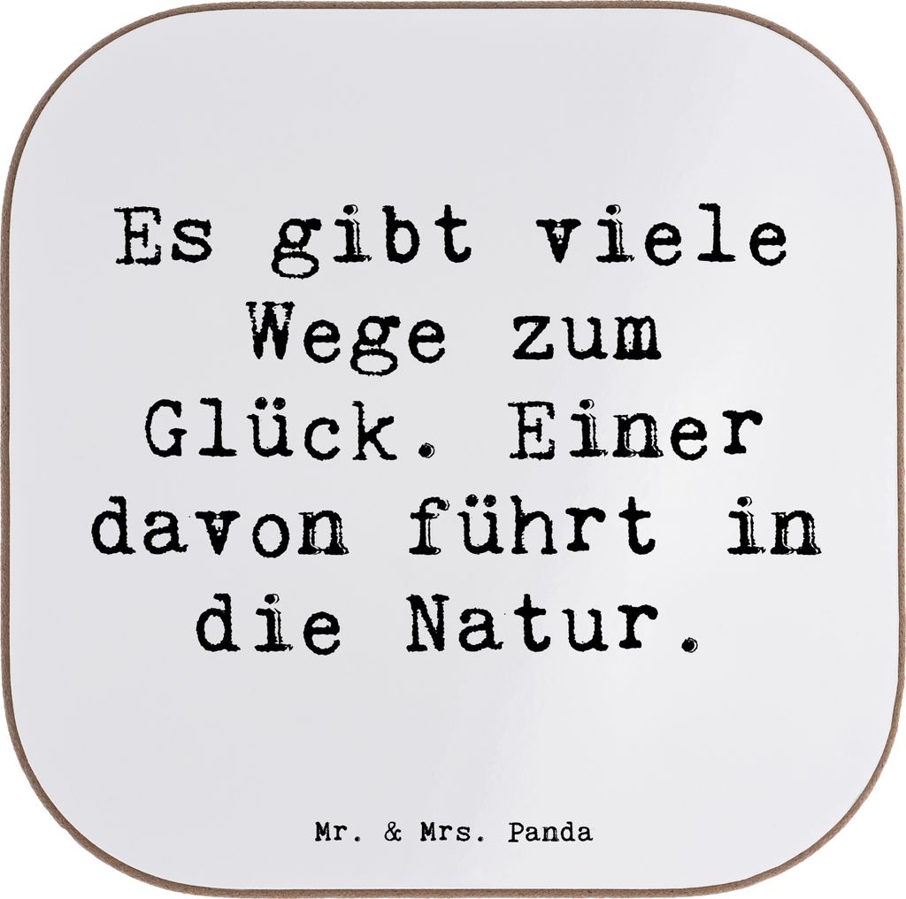 Mr. & Mrs. Panda Tassenuntersetzer Spruch Geborgenheit Natur - Weiß - Geschenk, Untersetzer für Gläser, Frieden, Motivation, Zitat, beruhigend, ...