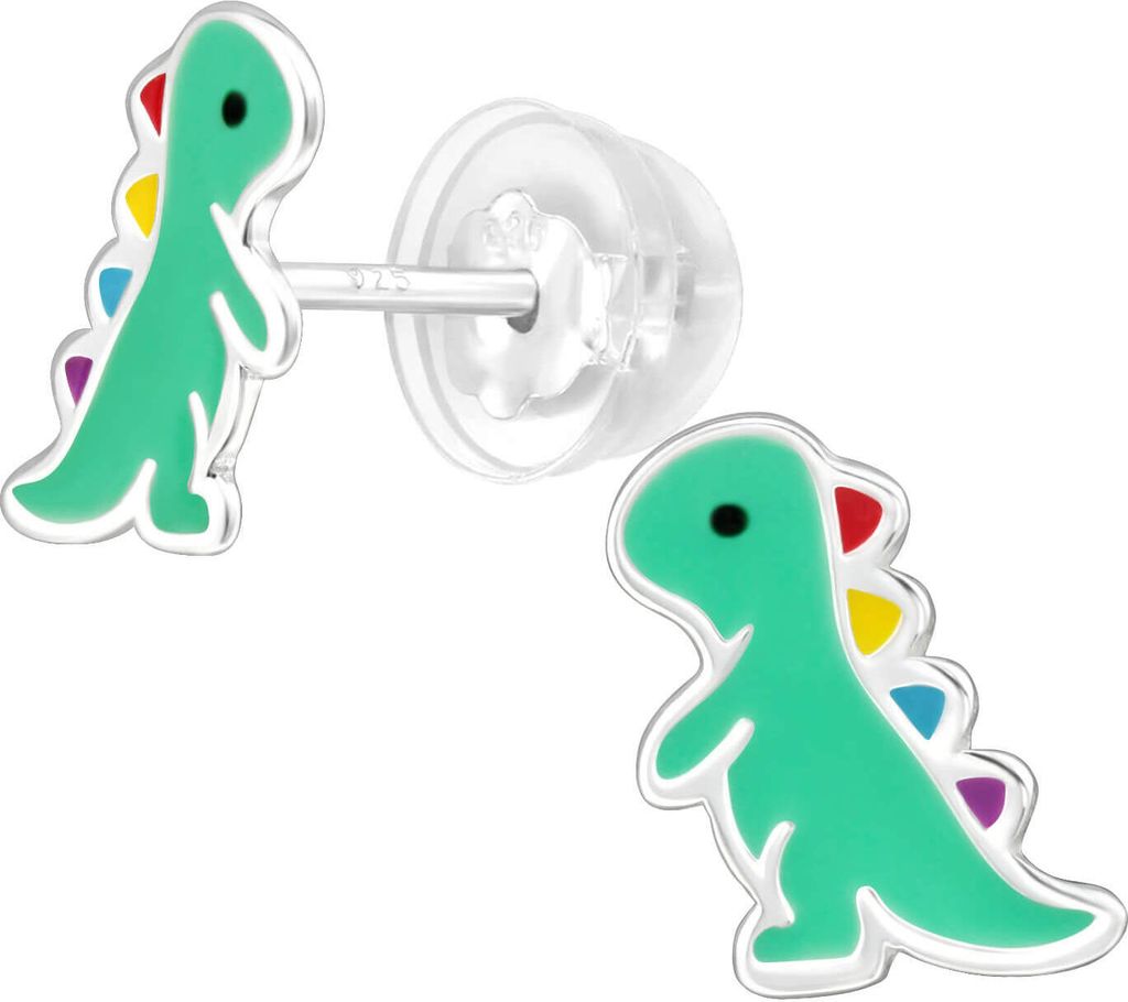 Kinder Dinosaurier Ohrringe 925er Sterling Silber Produktbild 