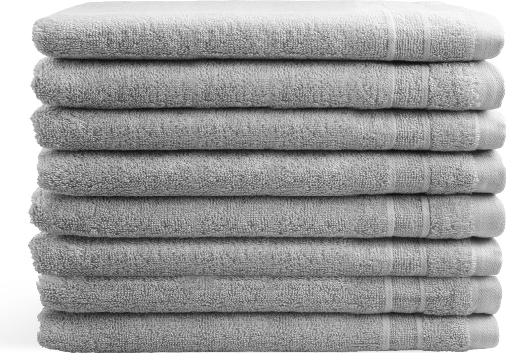 DoubleLife Waschlappen Set - 16 X 21 cm 8-teilig - 550 g/m² 100% Baumwolle, davon 50% Recycelte - GRS - Grau