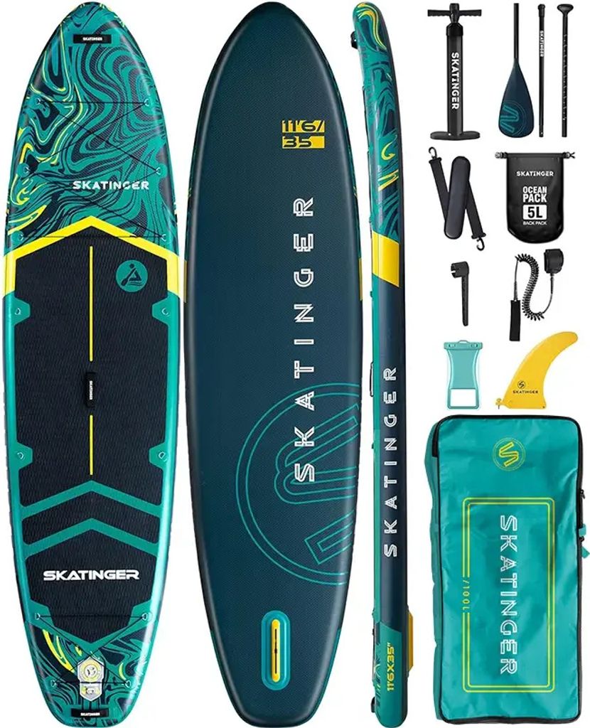 SUP SKATINGER Prana Lava Grün 350x89x15 cm (11'6'') Produktbild 