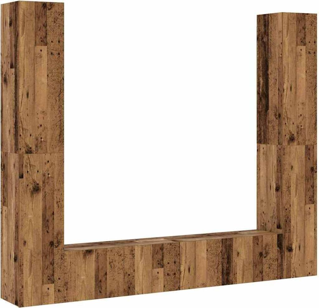 TV-Wandschränke 6 Stk. Altholz-Optik Holzwerkstoff