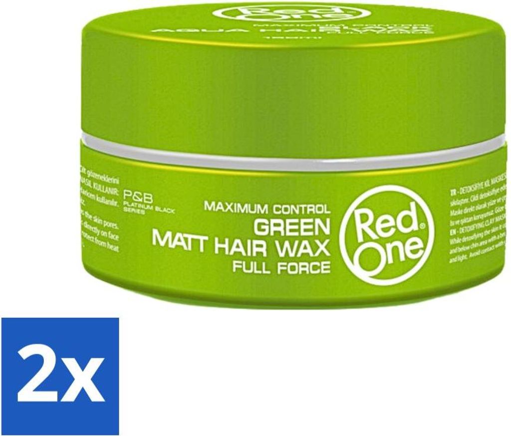 Red One - Haarwachs - Grün - Aqua Haargelwachs - Für festes Styling & Pflege - 150 ml - Vorteilspack - 2 Stücke