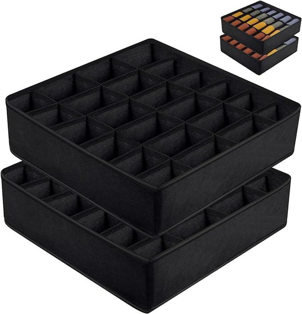 PolkaHome® Aufbewahrungsboxen für Socken und Unterwäsche, 2 Produktbild 