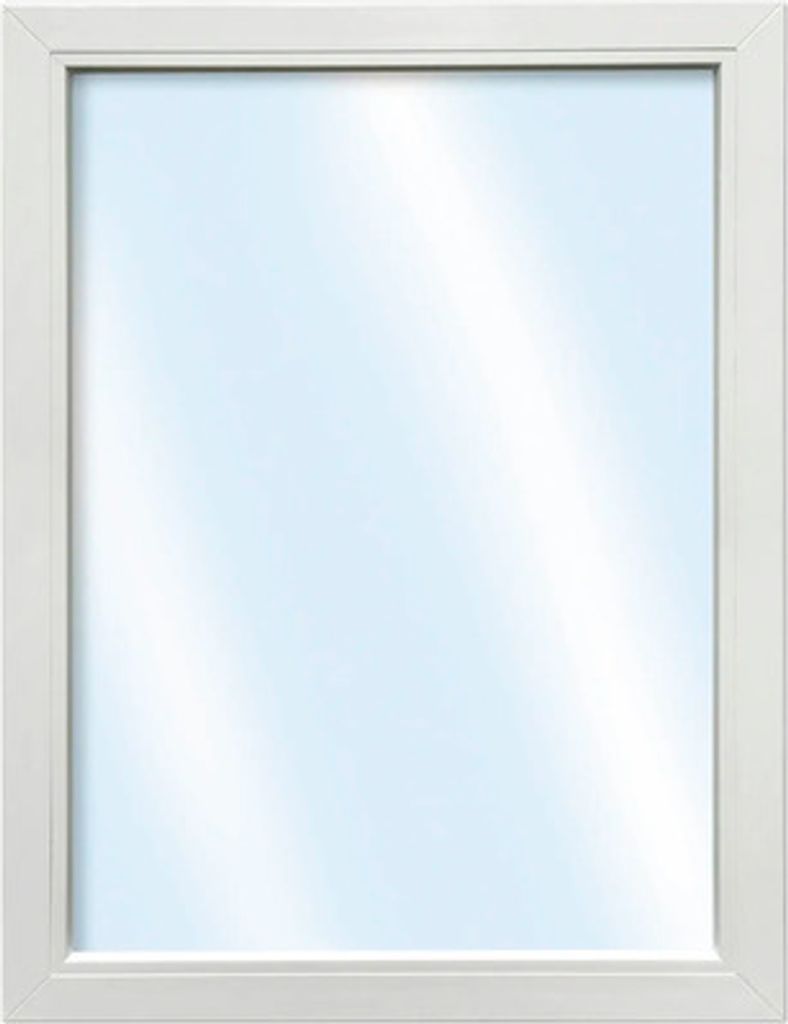 ARON Basic+ Kunststofffenster Festelement 85x135 cm RAL 9016 verkehrsweiß (Förderfähig)