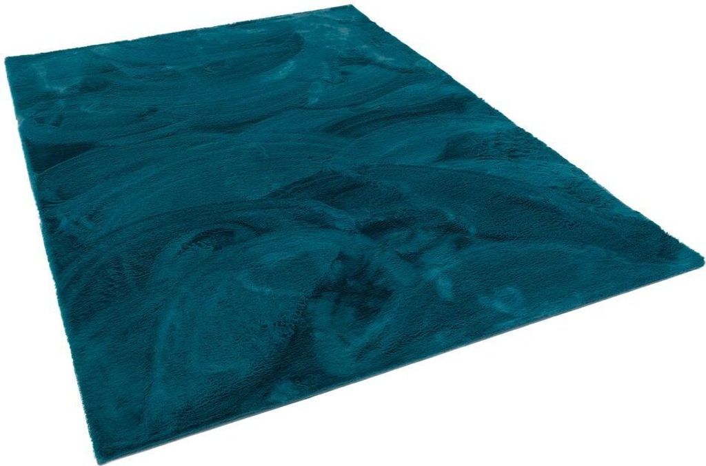 Luxus Super Soft Kunstfell Teppich Plush Einfarbig, Größe:140x180 cm, Farbe:Petrol