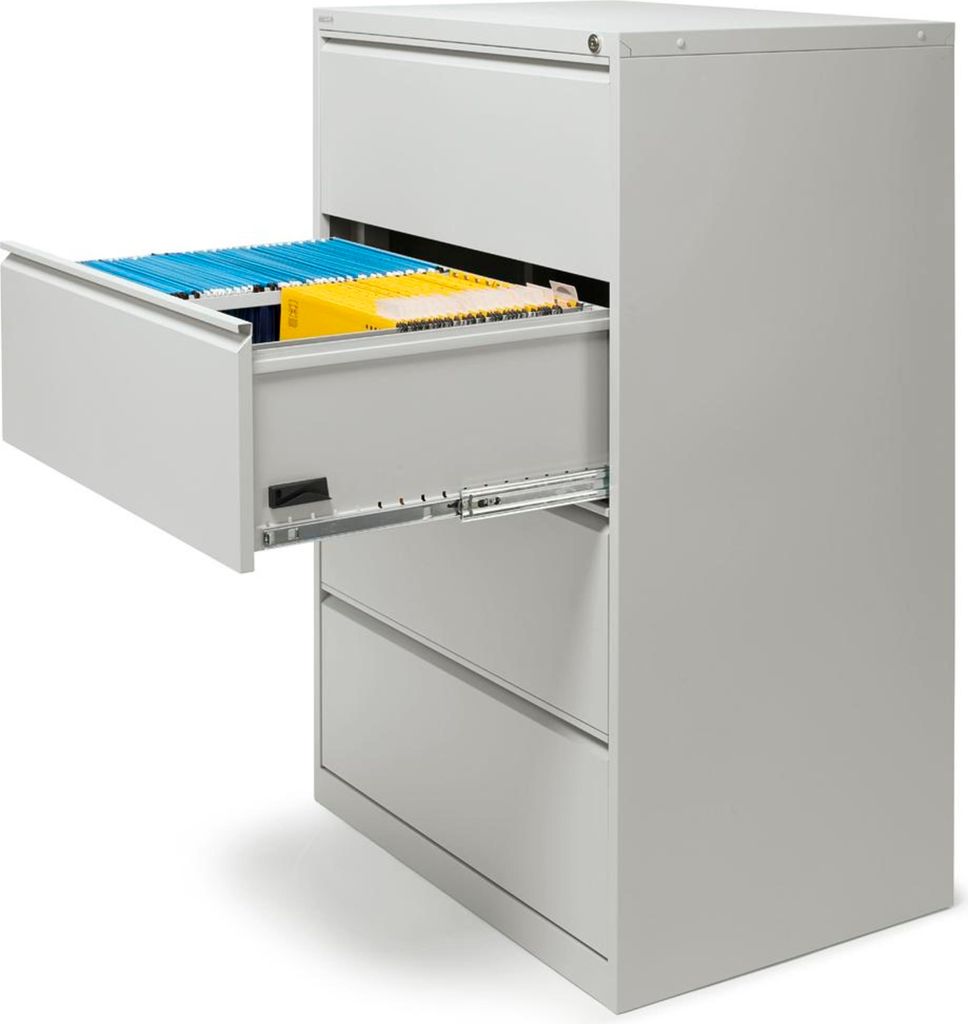 Hängeregistraturschrank 2bahnig 840x1320x420mm 4Schübe l.gr