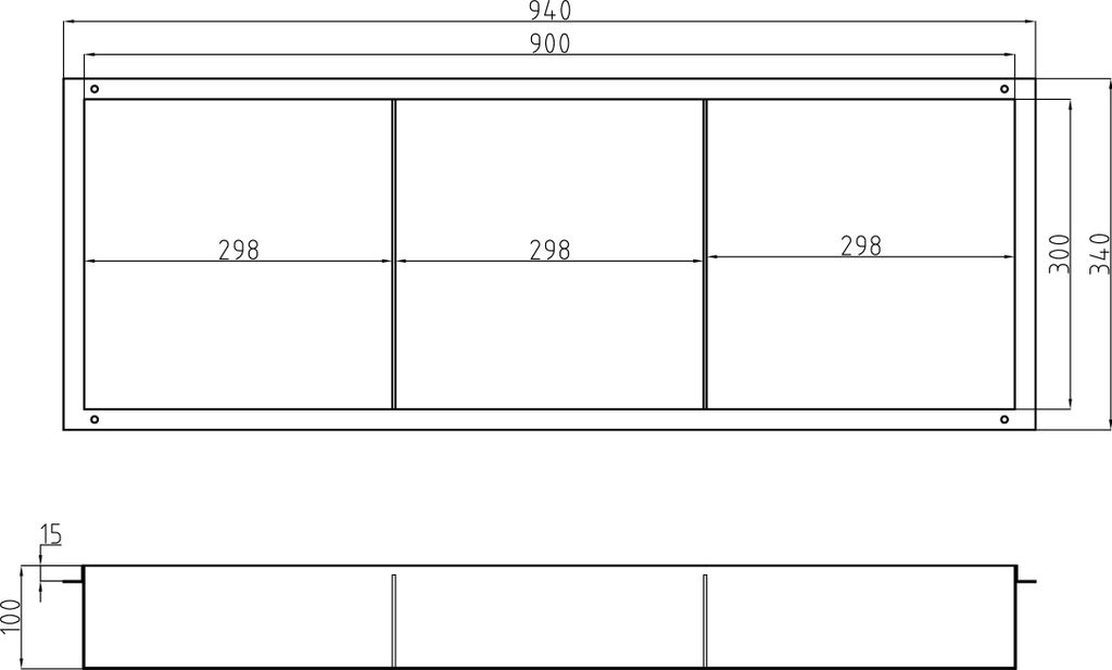 Wandnische aus Edelstahl NT309010X - Mit Ablagen - senkrecht & waagrecht - randlos, Farbe:Weiß