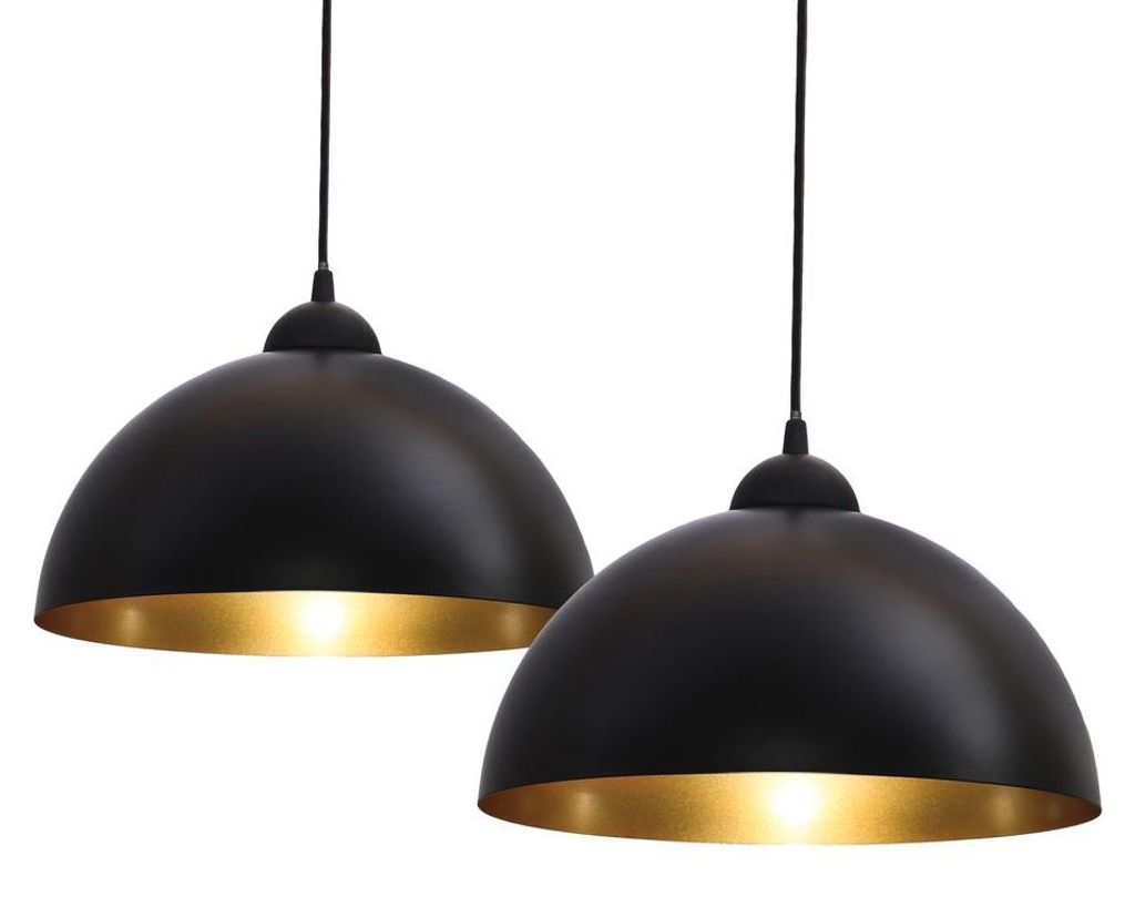 B.K.Licht lot de 2 Suspension design vintage noire or Ø30 Image du produit 