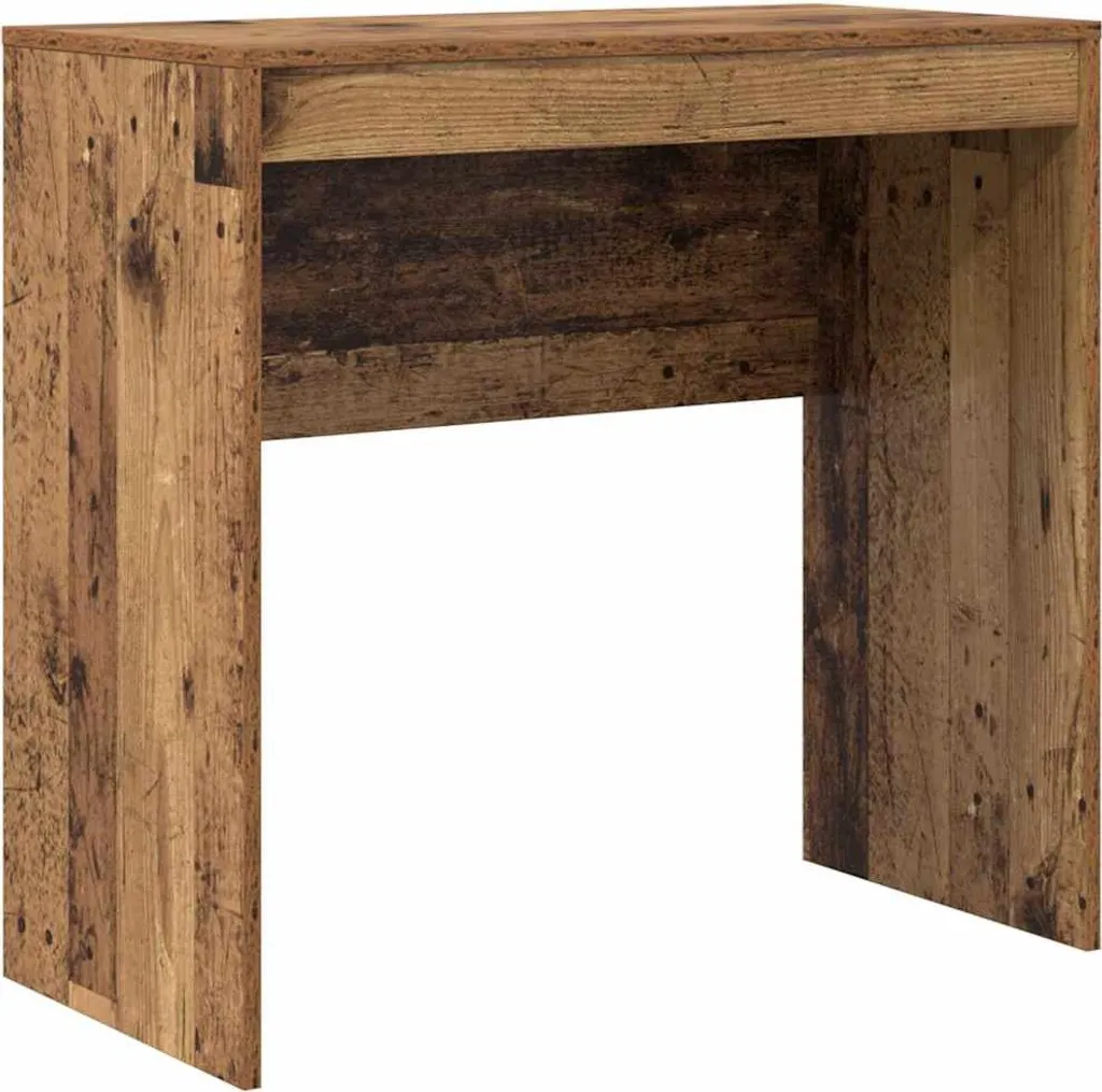 Scrivania Industriale 80x40 cm Legno di Recupero - Tavolo PC Compatto