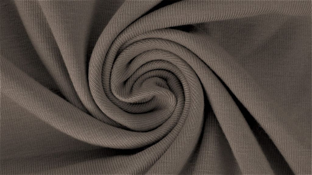 Jersey Yara Dunkel Taupe Uni 220g/m², 0,5 m, Stoffe Meterware, Baumwolljersey