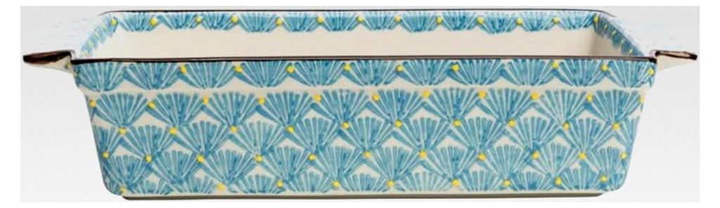 Kuchenform ART DECO blau aus Steinzeug, 31 x 13 x 7 cm