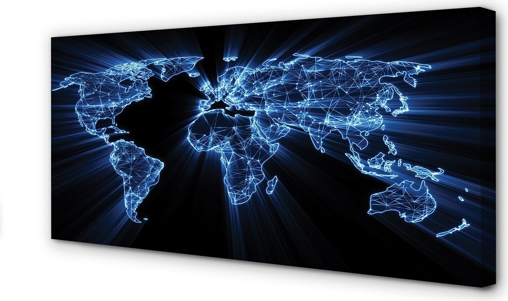 Leinwandbild 100x50 Wandkunst blaue Karte