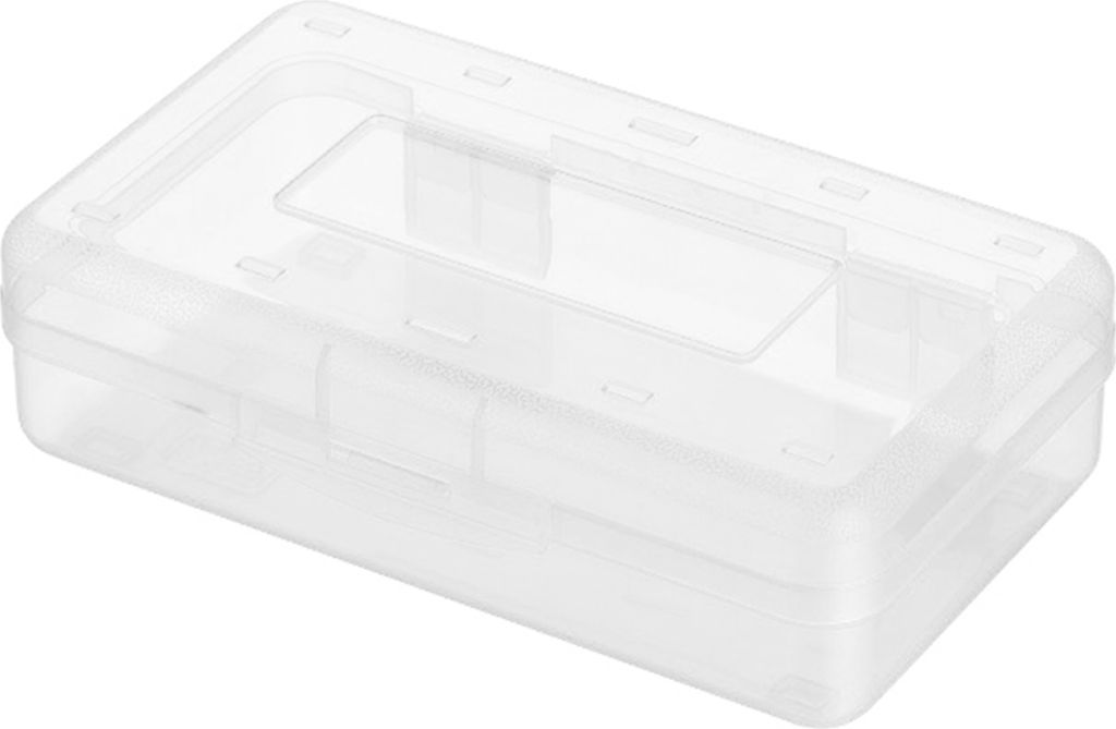 Stationery Box große Kapazität Stapelbares Design Antidirty Transparent Kid Bleistiftbox für die Schule-Klar