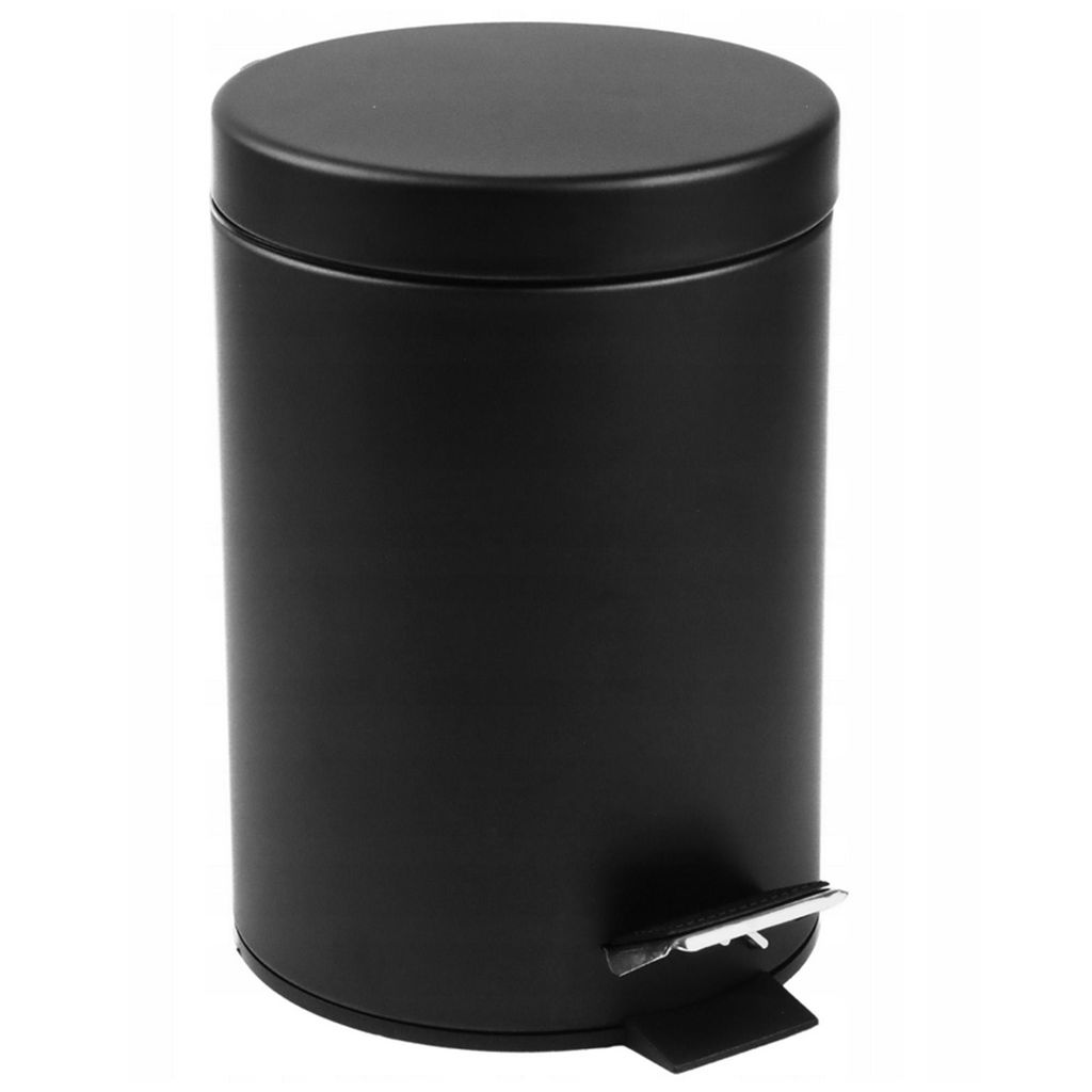 Kosmetikeimer 10L Schwarz Edelstahl – Treteimer mit Inneneimer, hygienisch & kompakt