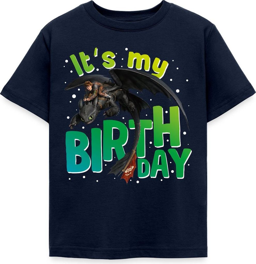 Spreadshirt Drachenzähmen Leicht Gemacht Geburtstags Kinder T-Shirt, 122/128 (7-8 Jahre), Navy